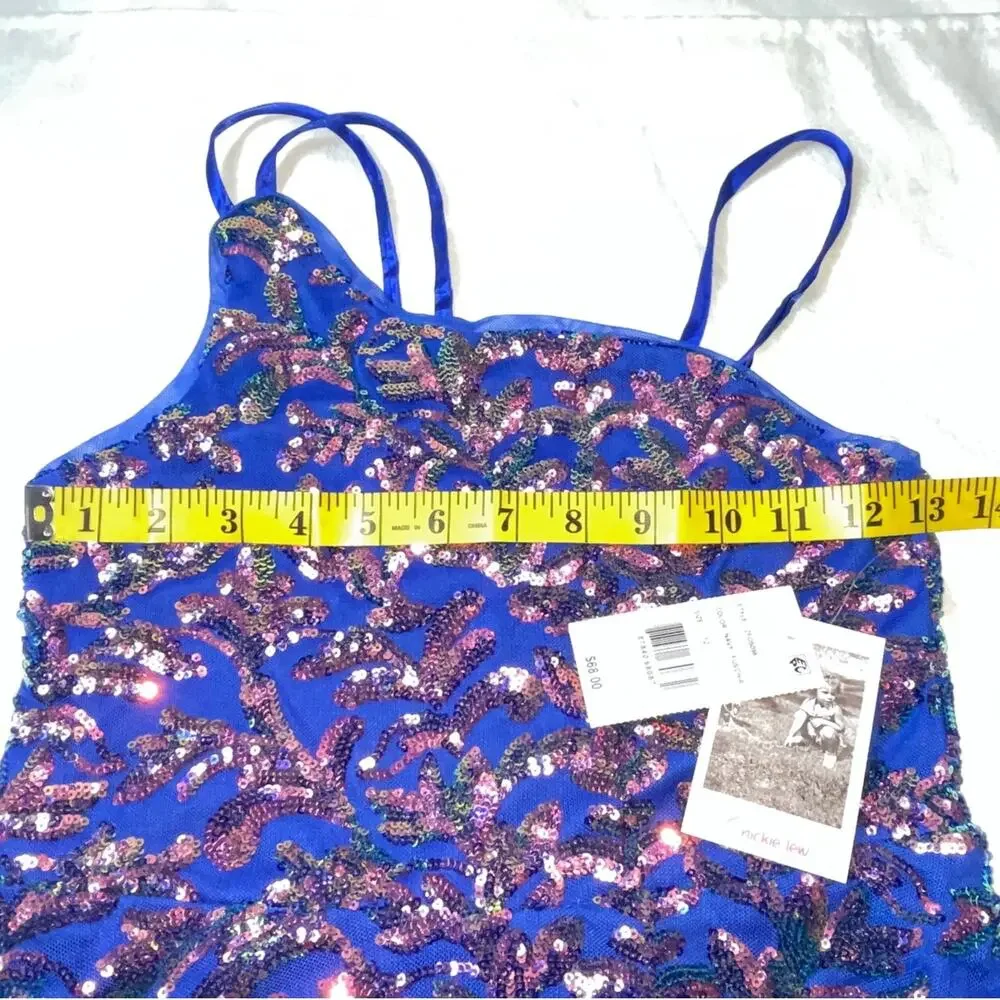 NWT LOVE, NICKIE LEW Sequin Asymmetric Party / Performance Dress - Girl' Size 12